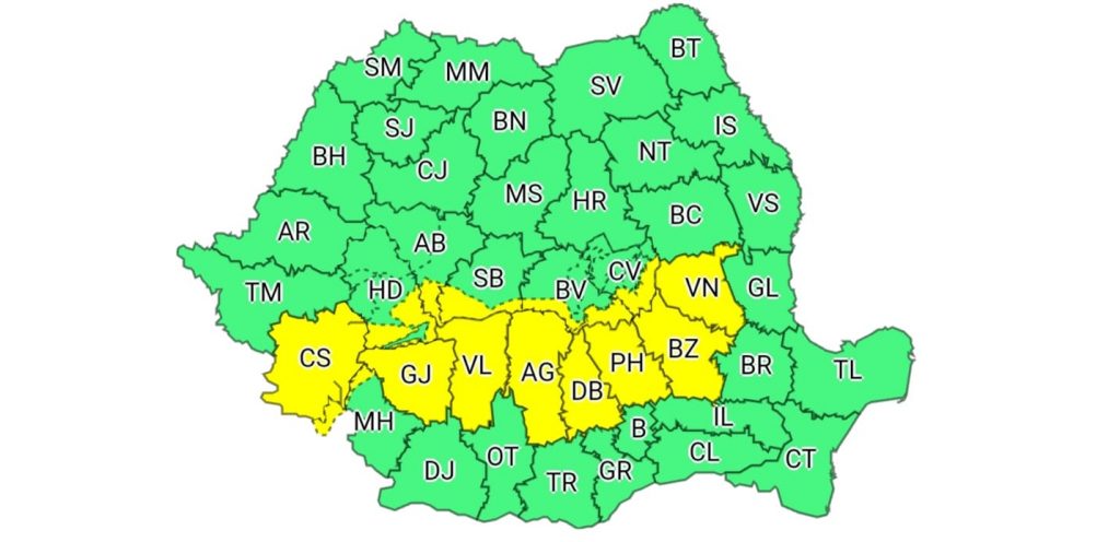 ALERTĂ! PRECIPITAȚII ABUNDENTE ȘI POLEI, PÂNĂ VINERI! Buzăul, sub cod galben de vreme rea