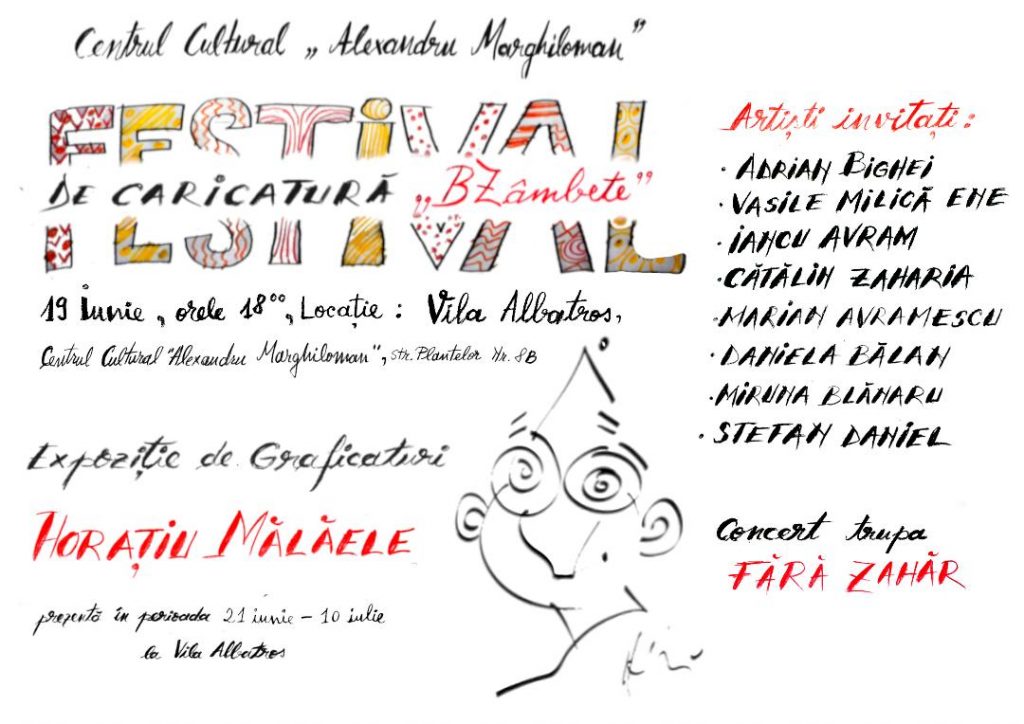 Invitație de nerefuzat: caricaturi la minut, la Vila Albatros. Artiști din mai multe orașe ajung la Buzău pentru prima ediție a Festivalului de Caricatură „BZâmbete”