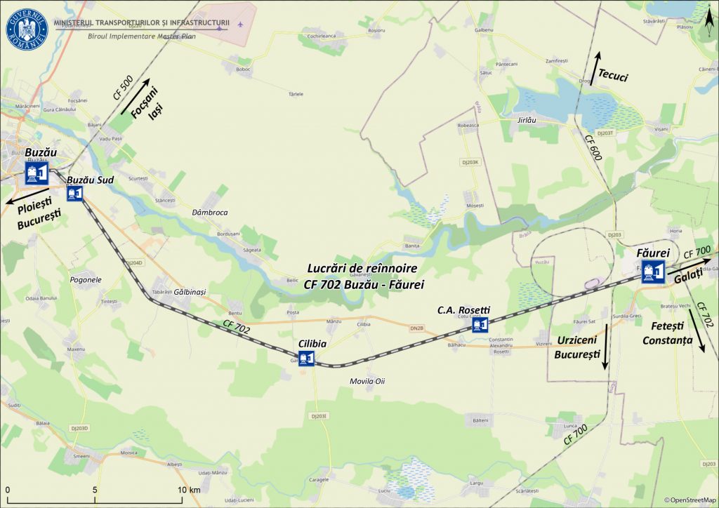 Calea ferată de pe ruta Buzău-Făurei, modernizată. Trenurile vor circula cu o viteză de 4 ori mai mare decât în prezent. Când vor fi gata lucrările