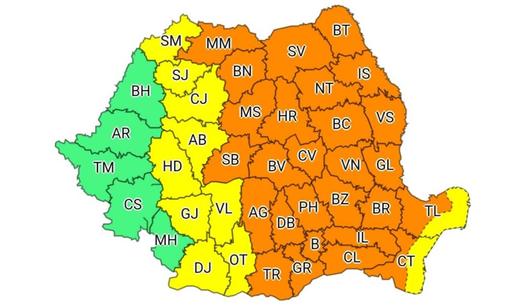 Cod portocaliu de vijelii. E vizat Buzăul