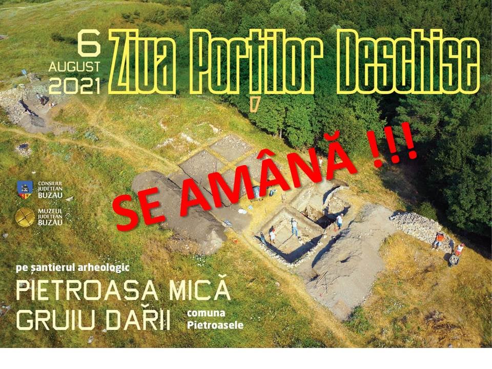 Vești proaste pentru pasionații de istorie. Vremea amână ”Ziua Porților Deschise”, programată pe şantierul arheologic Pietroasa Mică-Gruiu Dării