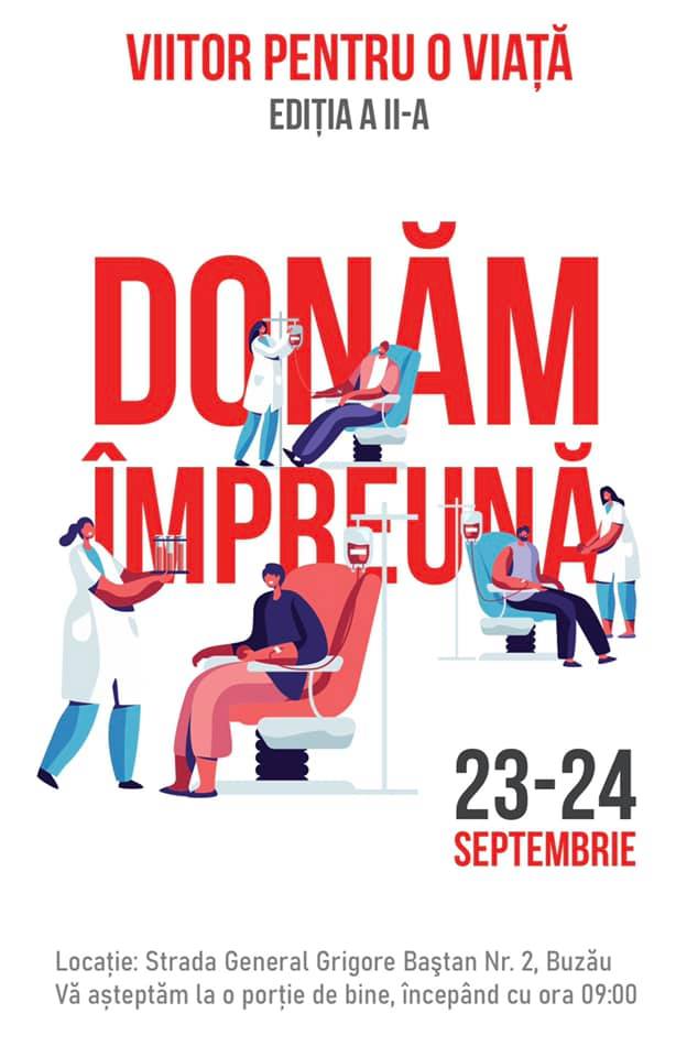 Două tinere inimoase au pus la punct o campanie de donare de sânge: ”Credem în puterea exemplului. Cu pași mici putem face lucruri mari”. Când are loc acțiunea