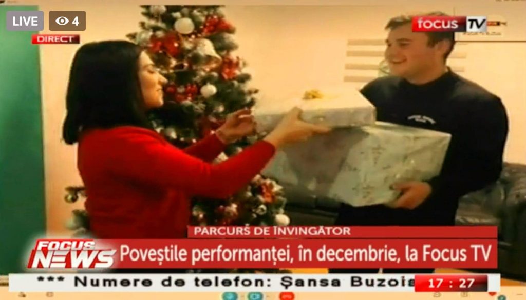 Bucurie imensă, trăită de tânărul premiat, în direct, la Focus TV: ”Să fii învingător nu înseamnă să treci primul linia de sosire ci să-ți depășești limitele”