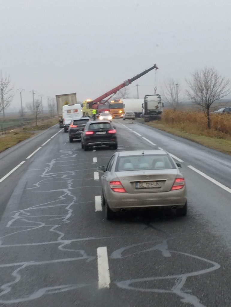 Trafic îngreunat pe Șoseaua Europeană, la Mihăilești