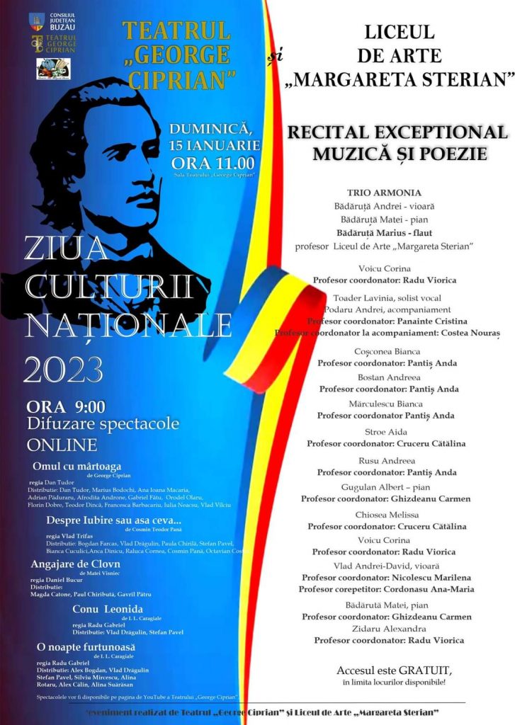 Este Ziua Culturii Naționale. Iată invitațiile instituțiilor buzoiene!