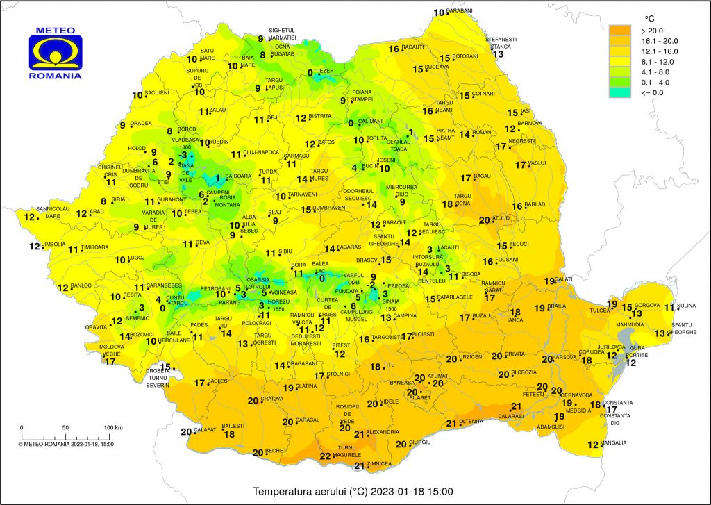 Temperaturi record pentru luna ianuarie! Câte grade au fost ieri în Buzău
