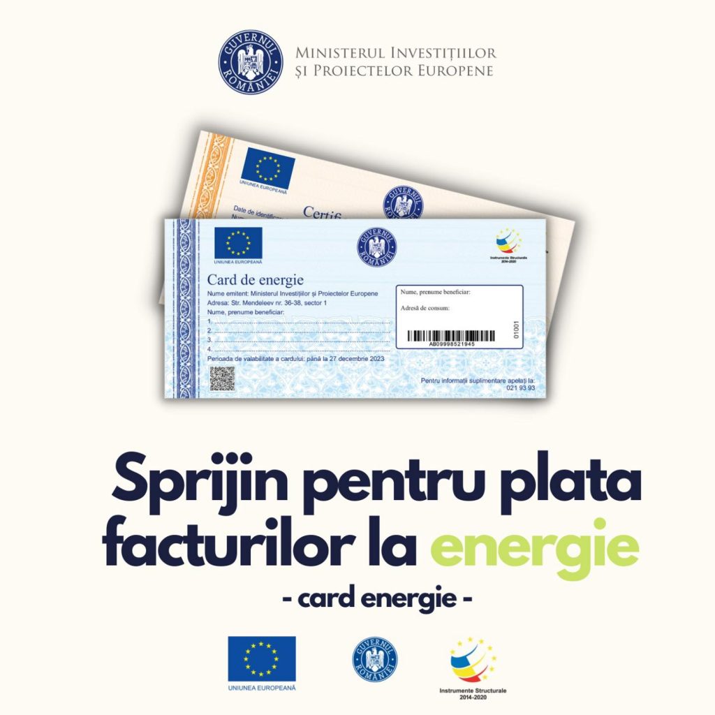Cardurile de energie vor fi livrate în februarie. Cine sunt beneficiarii și cum se folosesc