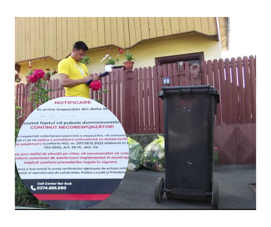 (Video) Au fost emise primele facturi duble la gunoi. Câți buzoieni au fost prinși că nu colectează deșeurile separat