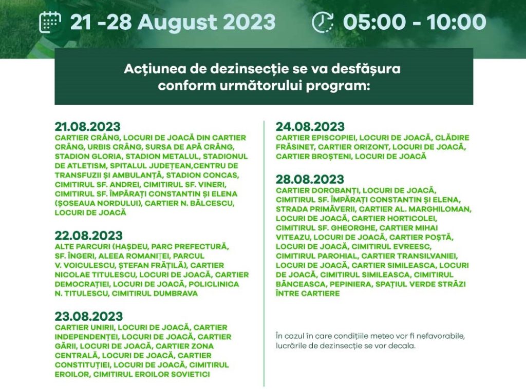 (P) Comunicat de presă RER SUD- Dezinsecția în municipiul Buzău, o nouă etapă