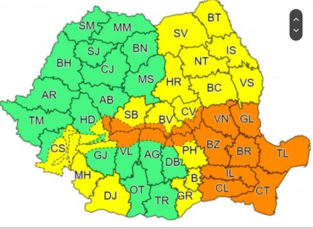 Două coduri portocalii emise pentru județul Buzău! Meteorologii anunță viscol și vânt puternic