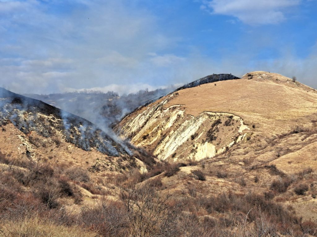 Încă un incendiu! Arde vegetația pe zeci de hectare, la Năieni