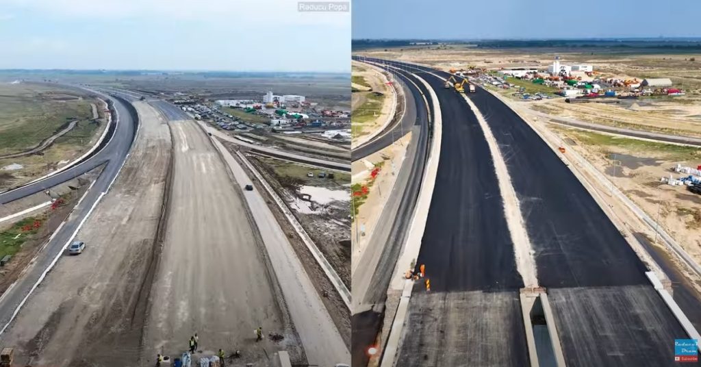 (VIDEO) E spectacol ce au făcut oamenii lui Umbrărescu într-o săptămână! Imaginile virale de pe Autostrada Moldovei