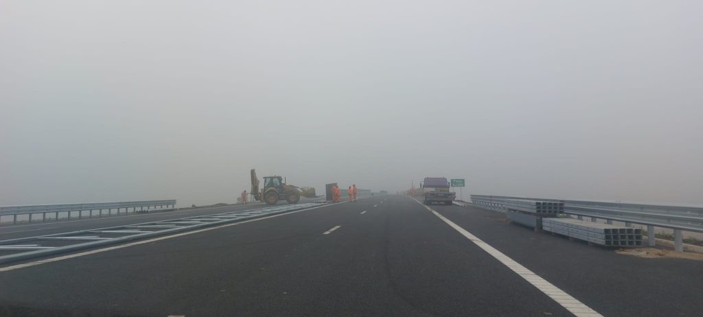 Imagini de pe Autostrada Moldovei, înaintea deschiderii circulației dintre Buzău și Râmnicu Sărat