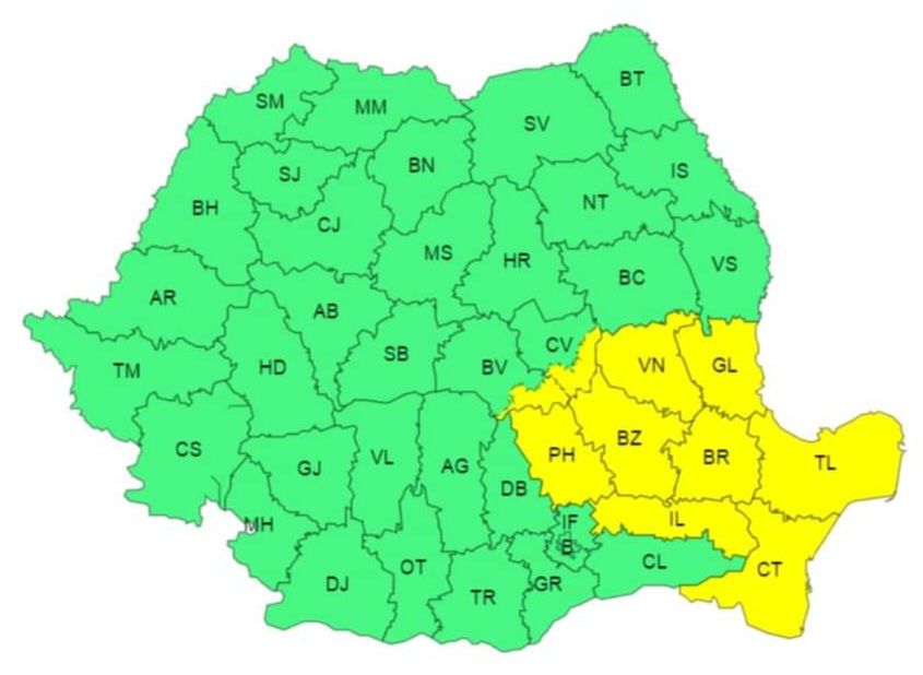 (UPDATE) Vin frigul și ninsorile. Zonele în care se vor înregistra precipitații, inclusiv lapoviță și ninsoare