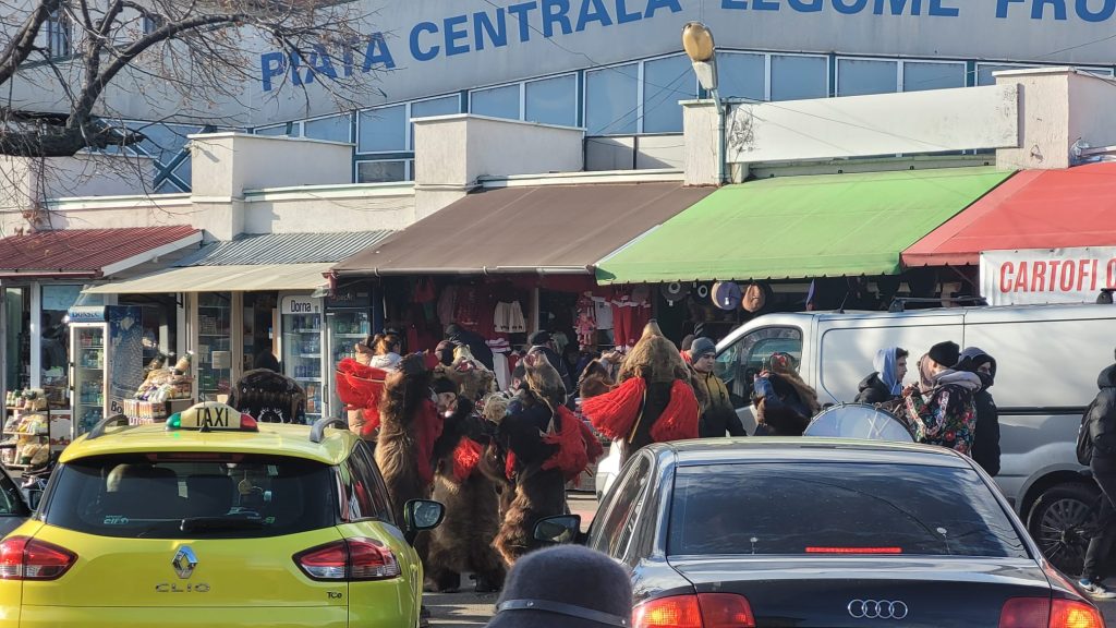 La Buzău, ca în Moldova! Urșii din Moinești au colindat pe străzile Buzăului