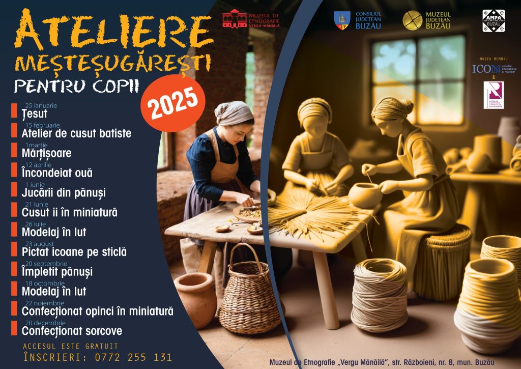 Ateliere meșteșugărești, alternativă pentru petrecerea timpului liber. Muzeul Județean vine cu o ofertă tentantă