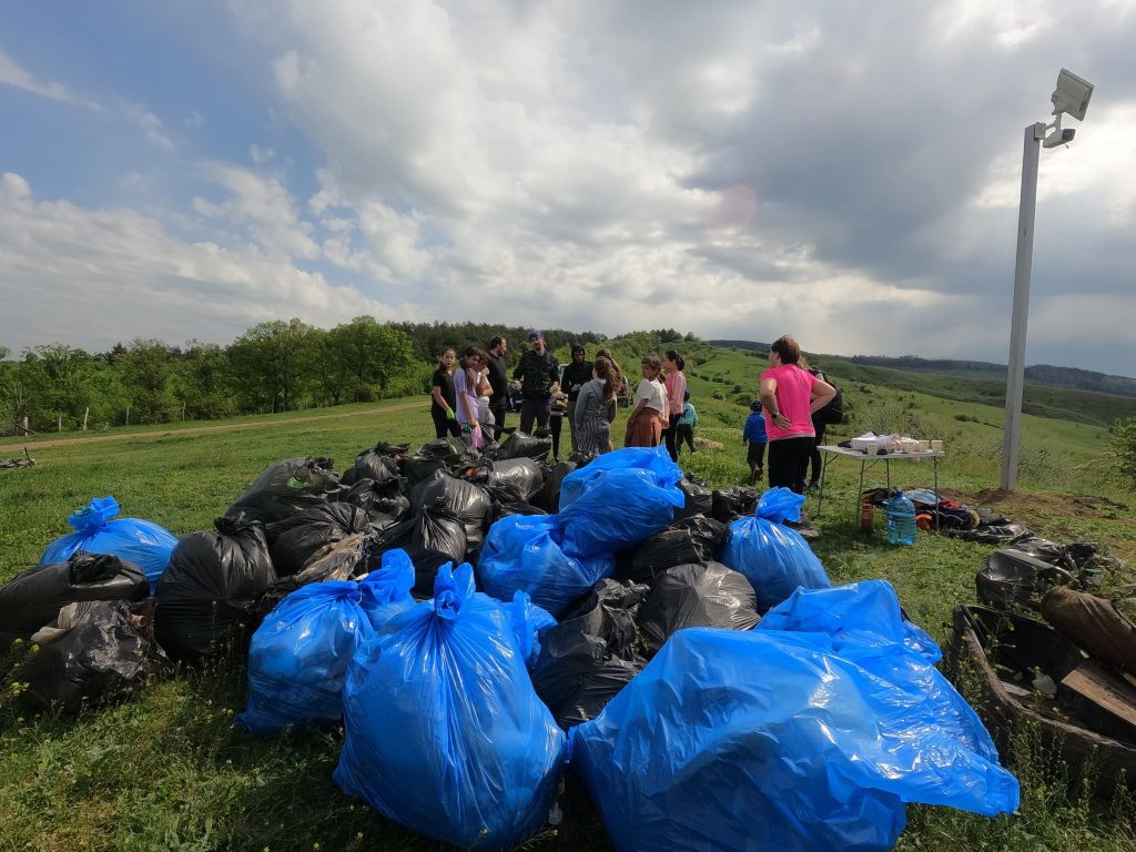 Ecologizare de amploare la Năeni, cu ajutorul copiilor și al voluntarilor din țară. Sute de saci de gunoi, strânși într-o singură zi