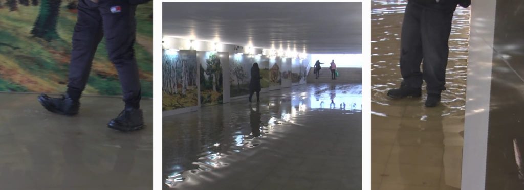 (Video) Pasajul Unirii, impracticabil după ploaia din ultimele ore