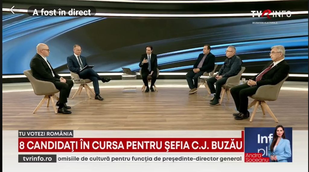 Confruntare a candidaților pentru CJ Buzău la postul public de televiziune. Cine a lipsit