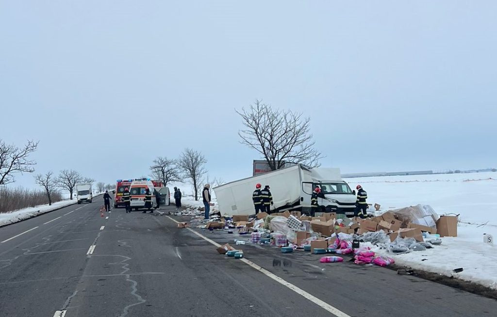 Doi soți la spital, în urma unui accident produs pe DN2E85