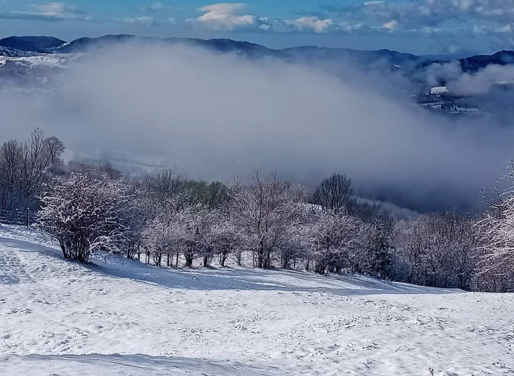 A nins la munte! Peisaj de iarnă în plină primăvară (FOTO)