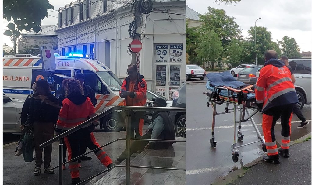(VIDEO) Femeie căzută în stradă. Simptomele indicau că ar fi suferit un AVC